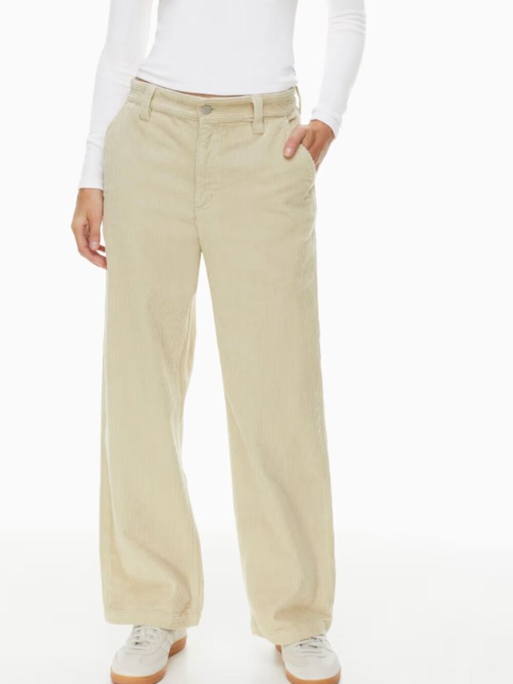 Aritzia, TNA Light Beige Corduroy Pants, size 2